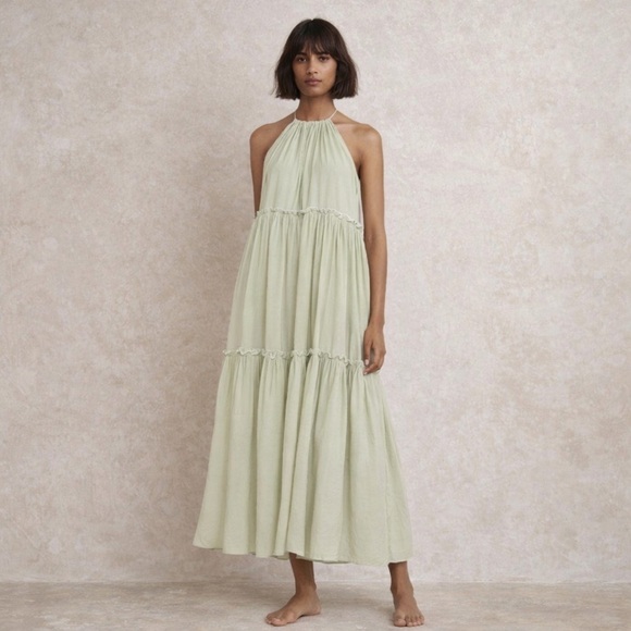 Rachel Zoe Dresses & Skirts - Rachel Zoe Elegant Green Halter Maxi Dress